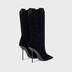 Paris Texas Lidia Western Embroidered Boot 105 - Black