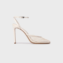 Black Suede Studio Millie 100 - Coconut Woven Mesh