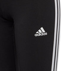 adidas Essentials 3 Stripes Junior Cotton Long Tights  - Black
