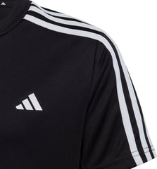 adidas Essentials AeroReady 3 Stripes Short Sleeve Junior Training Top - Black