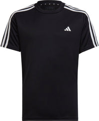 adidas Essentials AeroReady 3 Stripes Short Sleeve Junior Training Top - Black