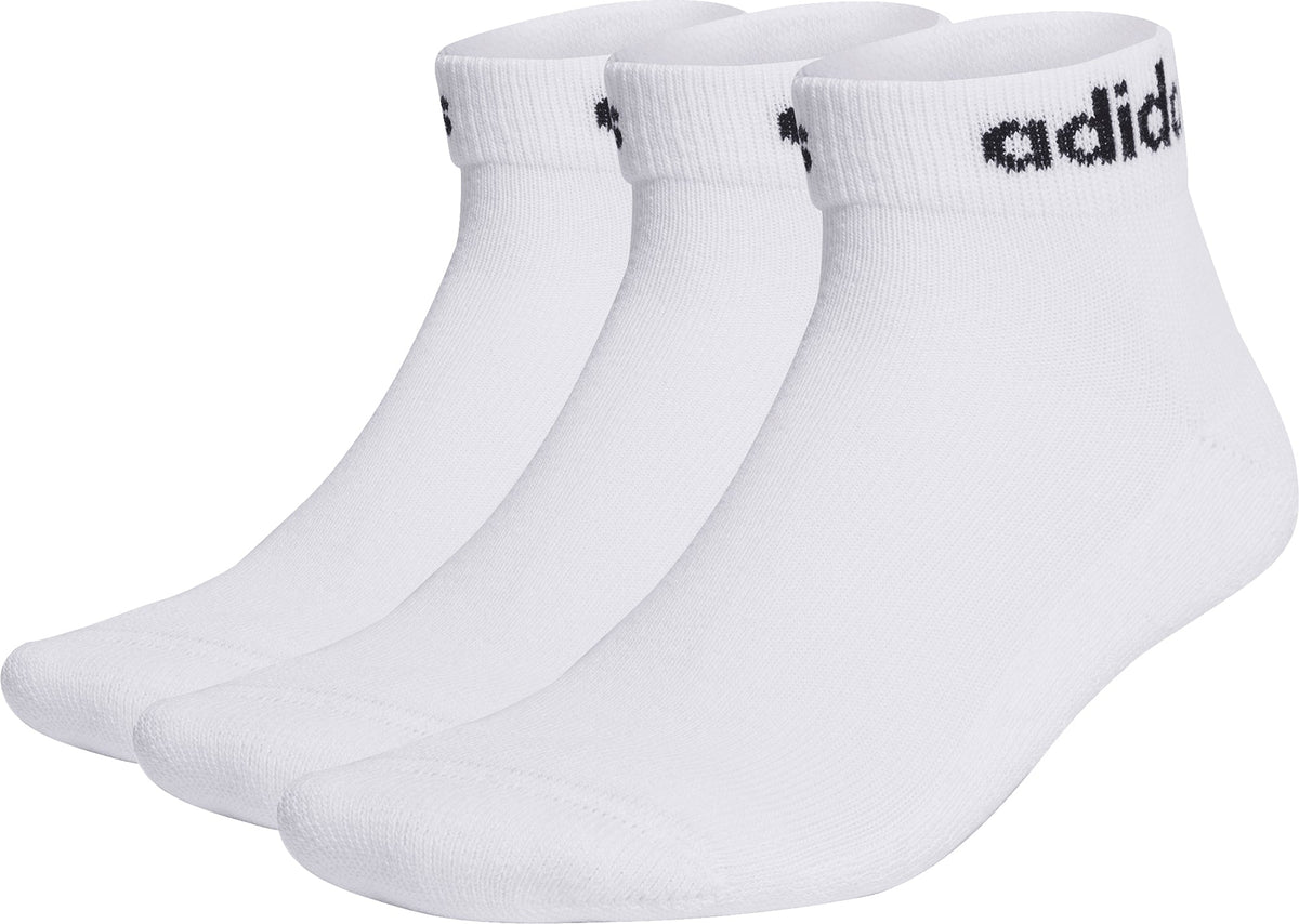 adidas Cushioned Linear (3 Pack) Ankle Training Socks - White