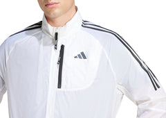 adidas Own The Run 3 Stripes Packable Mens Running Jacket - White