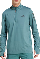 adidas Own The Run Half Zip Long Sleeve Mens Running Top - Green