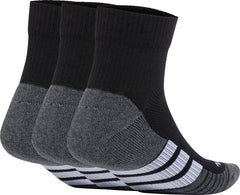 adidas Performance ClimaCool (3 Pack) Cushioned Quarter Socks - Black