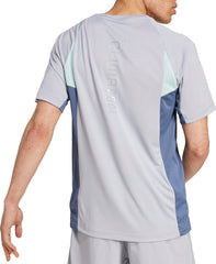 adidas Tech Apparel Colourblock Short Sleeve Mens Training Top - Grey