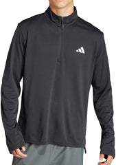 adidas Train Essentials Half Zip Long Sleeve Mens Training Top - Black