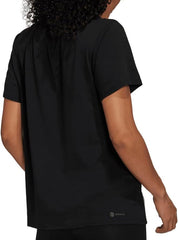 adidas Train Icon 3 Stripes Short Sleeve Womens Training Top - Black