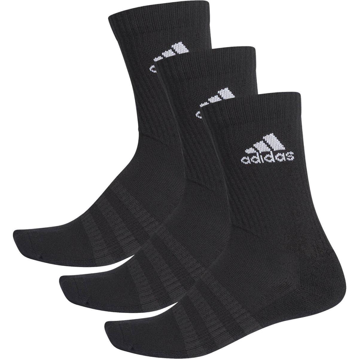 adidas Cushioned (3 Pack) Crew Training Socks - Black