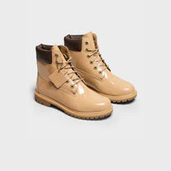 Timberland WMNS 6-Inch Lace Up Waterproof Boot - Beige Full-Grain